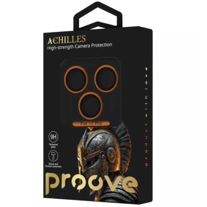 Захисне скло камери для iPhone 17 Pro - Proove, Achilles Full Metal, Orange