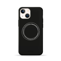 Чохол для iPhone 13 - Pump Silicone Minimalistic, Circles on Dark