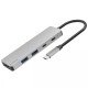 Хаб 5in1 - Proove Iron Link, 2xType-C+2xUSB3.0+HDMI, Silver