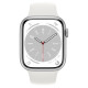 Apple Watch S8 41mm Silver, White Sport Band LTE