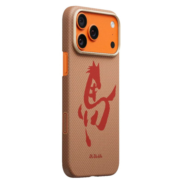 Чохол для iPhone 17 Pro Max - Pitaka Aramid Edge Ultra-Slim Ink Horse Painting MagSafe, Gold & Jade