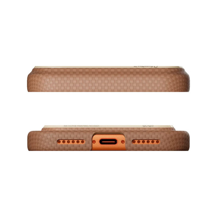 Чохол для iPhone 17 Pro Max - Pitaka Aramid Edge Ultra-Slim Ink Horse Painting MagSafe, Gold & Jade