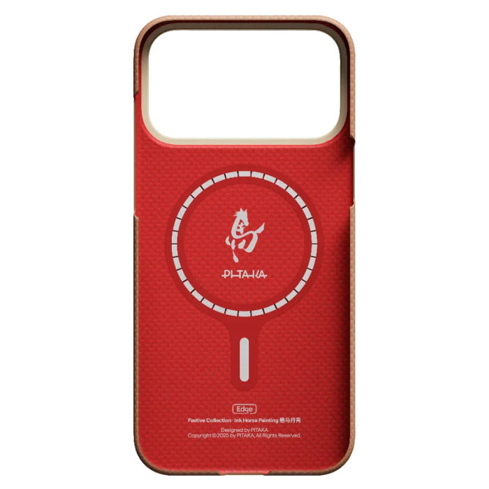 Чохол для iPhone 17 Pro Max - Pitaka Aramid Edge Ultra-Slim Ink Horse Painting MagSafe, Gold & Jade
