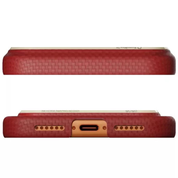 Чохол для iPhone 17 Pro Max - Pitaka Aramid Edge Ultra-Slim Ink Horse Painting MagSafe, Cinnabar