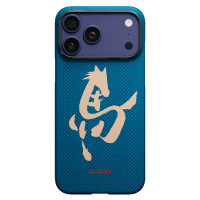 Чохол для iPhone 17 Pro Max - Pitaka Aramid Edge Ultra-Slim Ink Horse Painting MagSafe, Azure Green