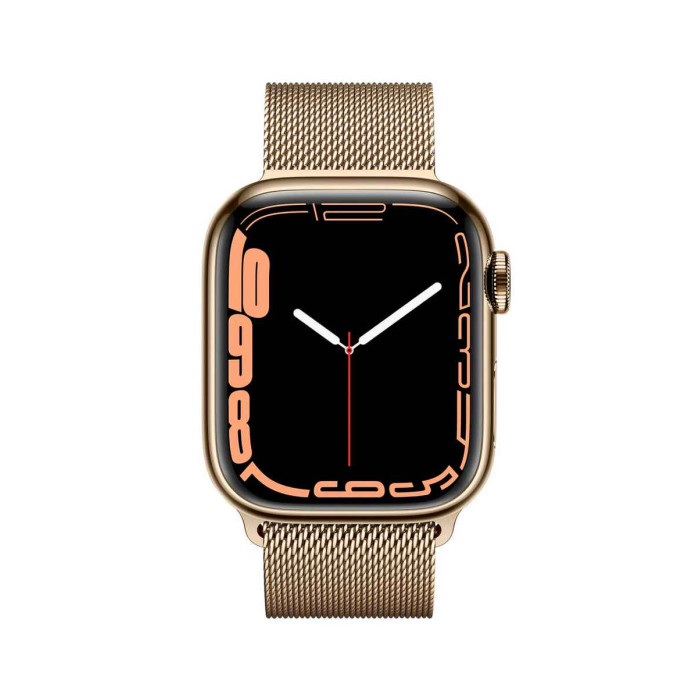 Apple Watch S7 45mm Gold Stainless Steel, Gold Milanese Loop