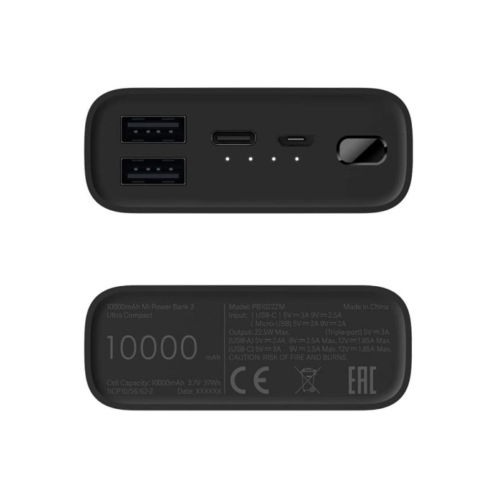 Додатковий аккумулятор Xiaomi 10000mAh Mi 3 Ultra Compact Black