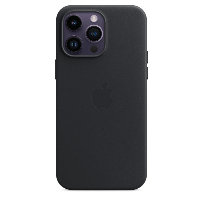 Чохол для iPhone 14 Pro - Apple Leather MagSafe, Midnight