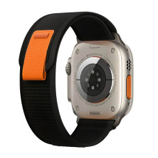 Ремінець для Apple Watch - 42/44/45/46/49mm, Trail Loop Band, Black / Orange (HC)