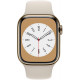 Apple Watch S8 45mm Gold Stainless Steel, Starlight Sport Band (GPS+LTE)