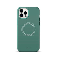 Чохол для iPhone 12/12 Pro - Pump Silicone Minimalistic, Circles on Green
