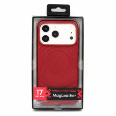 Чохол для iPhone 17 Pro Max - Cutana Leather MagSafe, Red