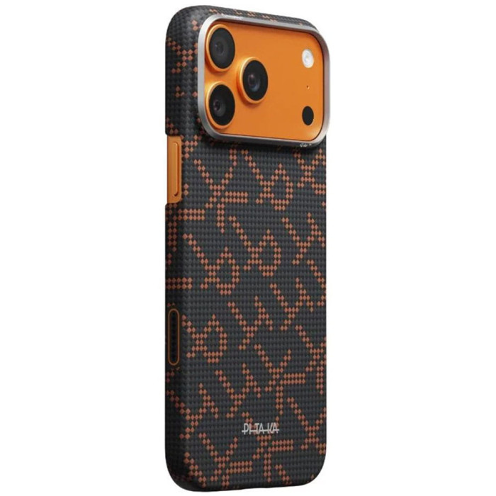 Чохол для iPhone 17 Pro Max - Pitaka Aramid Edge Ultra-Slim Monogram PITAKA Leaping MagSafe, Orange