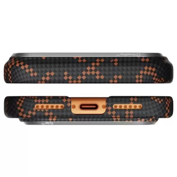 Чохол для iPhone 17 Pro Max - Pitaka Aramid Edge Ultra-Slim Monogram PITAKA Leaping MagSafe, Orange