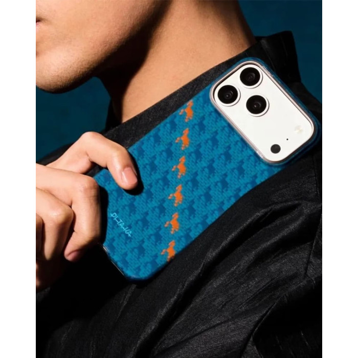 Чохол для iPhone 17 Pro Max - Pitaka Aramid Edge Ultra-Slim Happiness Rides In MagSafe, Indigo