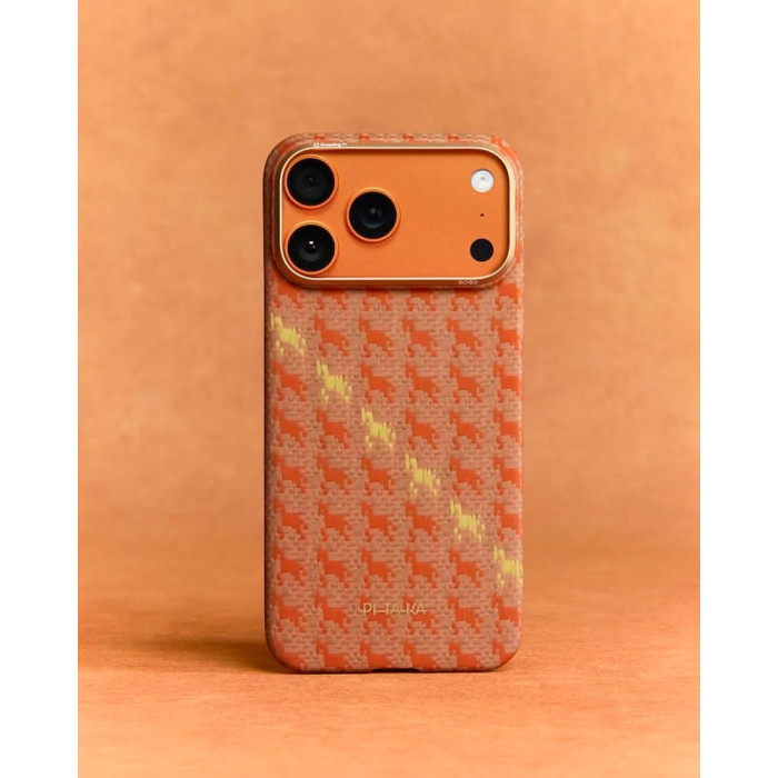 Чохол для iPhone 17 Pro Max - Pitaka Aramid Edge Ultra-Slim Happiness Rides In MagSafe, Amber