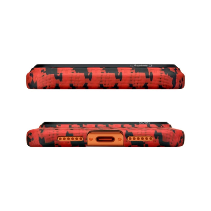 Чохол для iPhone 17 Pro Max - Pitaka Aramid Edge Ultra-Slim Happiness Rides In MagSafe, Maroon
