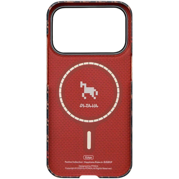 Чохол для iPhone 17 Pro Max - Pitaka Aramid Edge Ultra-Slim Happiness Rides In MagSafe, Ebony