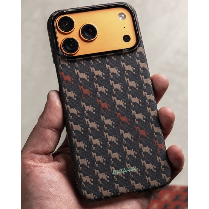 Чохол для iPhone 17 Pro Max - Pitaka Aramid Edge Ultra-Slim Happiness Rides In MagSafe, Ebony
