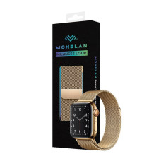 Ремінець для Apple Watch - 42/44/45/46/49mm, Monblan Milanese Series, Gold
