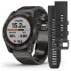 Смарт-годинник Garmin Fenix 7X Sapphire Solar Carbon Gray DLC Titanium, Titanium + Silicone Bands