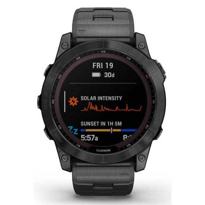 Смарт-годинник Garmin Fenix 7X Sapphire Solar Carbon Gray DLC Titanium, Titanium + Silicone Bands