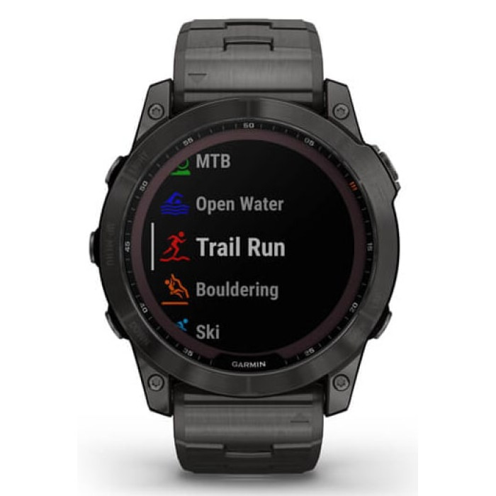 Смарт-годинник Garmin Fenix 7X Sapphire Solar Carbon Gray DLC Titanium, Titanium + Silicone Bands