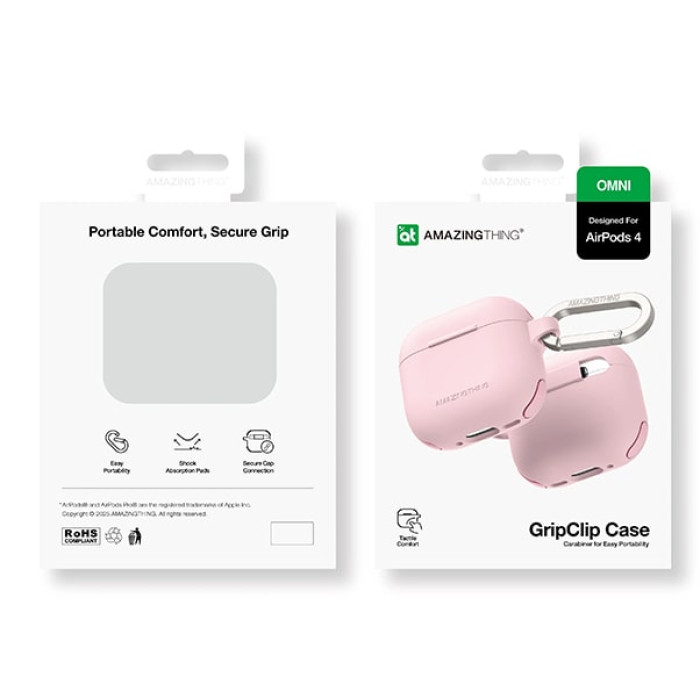 Чохол для Apple AirPods 4 - AmazingThing Omni GripClip Case, Pink