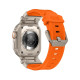 Ремінець для Apple Watch - 42/44/45/46/49mm, Armor Pro Silicone Band, Titanium / Orange