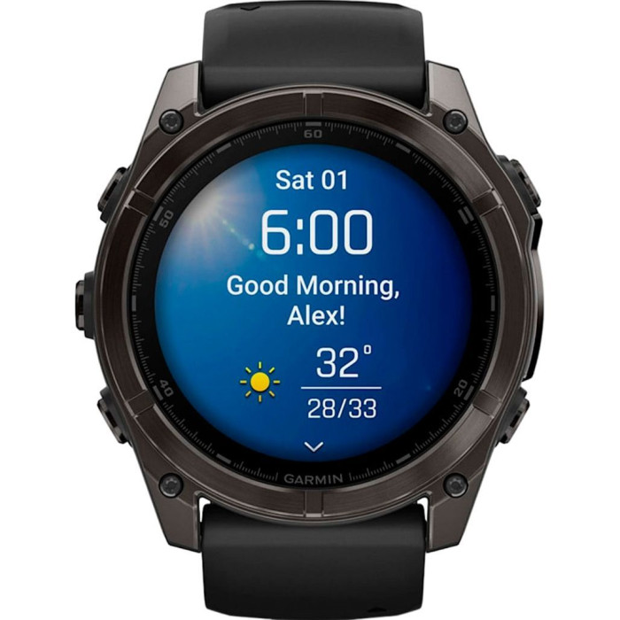 Смарт-годинник Garmin Fenix 8 Pro 51mm AMOLED Sapphire Carbon Gray DLC with Black/Pebble Як Новий