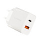 Зарядний пристрій - Cutana, USB + USB-C 20W, White