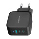 Зарядний пристрій - Choetech 100W GaN PPS Charger Dual USB-C+ Single USB-A, Black