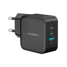Зарядний пристрій - Choetech 100W GaN PPS Charger Dual USB-C+ Single USB-A, Black