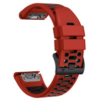Ремінець для годинника Garmin - QuickFit 22mm, Silicone Sport Breathable, Black Red