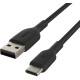 Кабель USB to USB-C - Belkin, Braided 15W 2m, Black