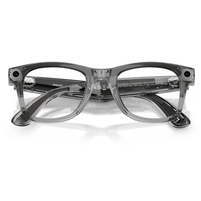 Смарт-окуляри Ray-Ban Meta Wayfarer Gen 2 Shiny Transparent Grey Frame Clear to Sapphire Lenses s50