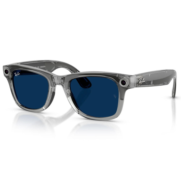 Смарт-окуляри Ray-Ban Meta Wayfarer Gen 2 Shiny Transparent Grey Frame Clear to Sapphire Lenses s50