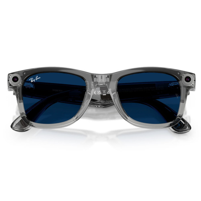 Смарт-окуляри Ray-Ban Meta Wayfarer Gen 2 Shiny Transparent Grey Frame Clear to Sapphire Lenses s50
