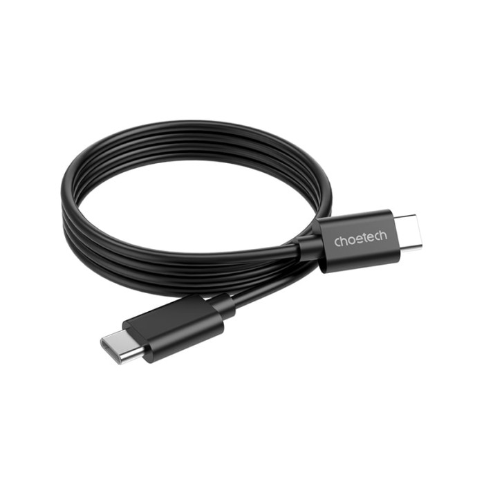 Кабель USB-C to USB-C - Choetech, PVC cable 1m, Black