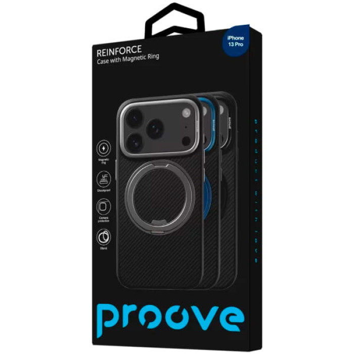 Чохол для iPhone 13 Pro - Proove Reinforce Ring MagSafe, Blue