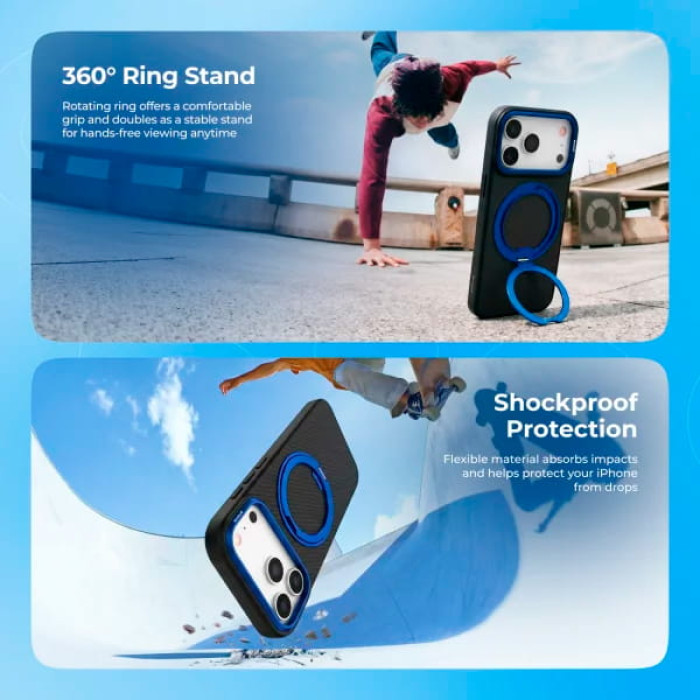 Чохол для iPhone 13 Pro - Proove Reinforce Ring MagSafe, Blue