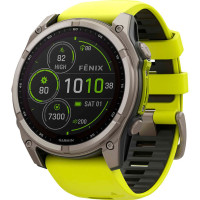 Смарт-годинник Garmin Fenix 8 51mm Solar Sapphire Titanium w. Amp Yellow/Graphite Silicone Band