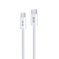 Кабель USB-C to USB-C - Blueo, Braided PD 1.2m, White
