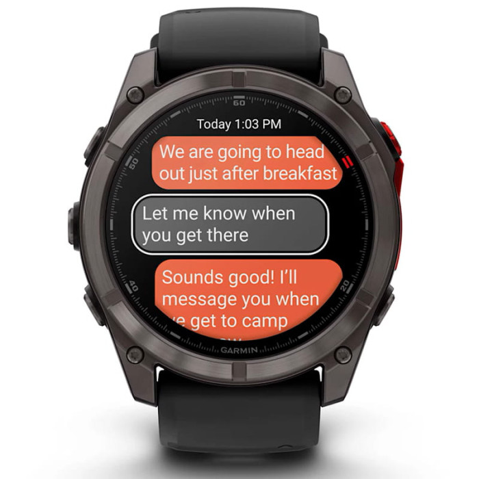 Смарт-годинник Garmin Fenix 8 Pro 51mm MicroLED Carbon Gray Titanium with Black/Pebble Gray