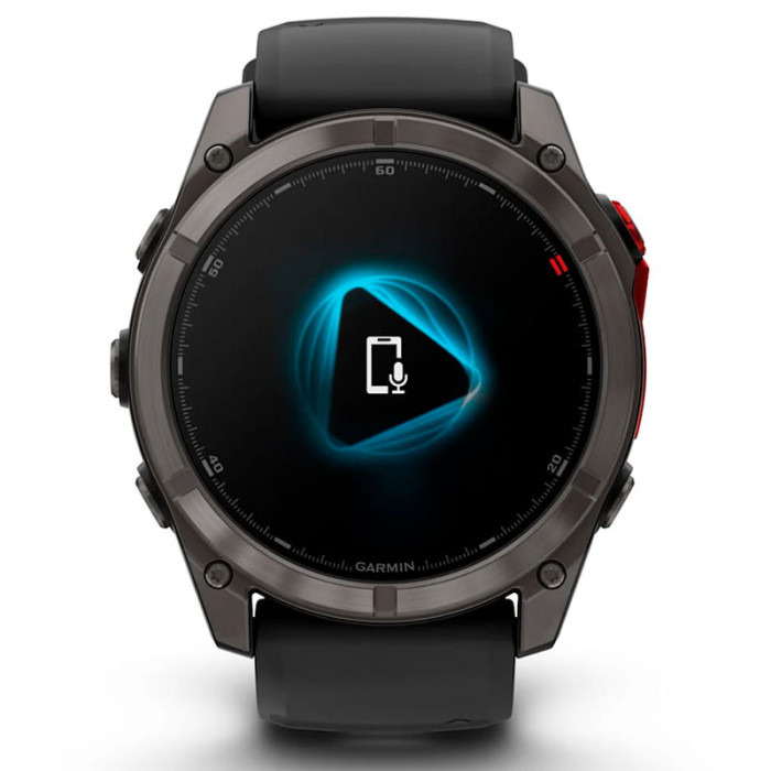 Смарт-годинник Garmin Fenix 8 Pro 51mm MicroLED Carbon Gray Titanium with Black/Pebble Gray