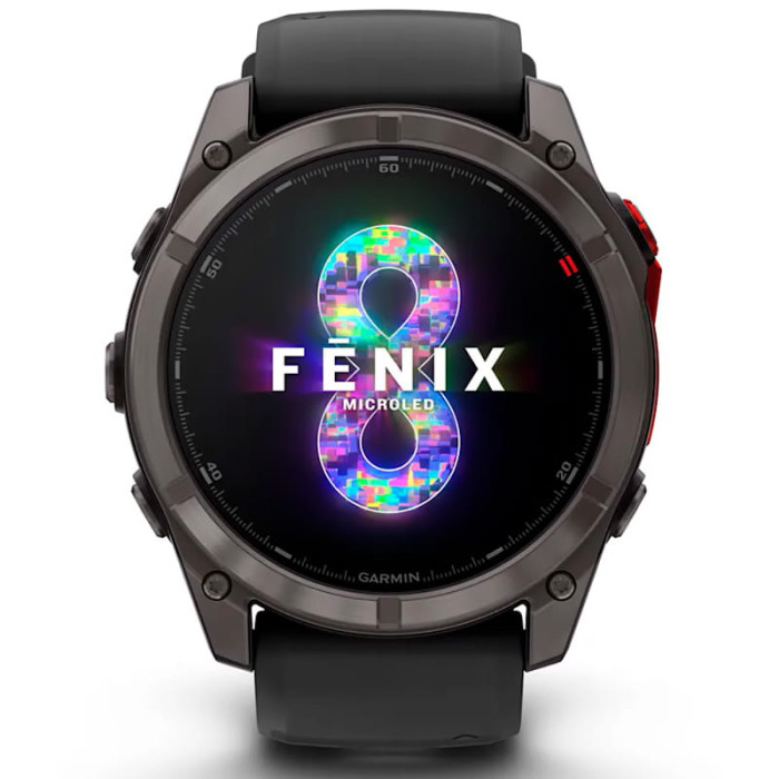 Смарт-годинник Garmin Fenix 8 Pro 51mm MicroLED Carbon Gray Titanium with Black/Pebble Gray