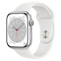 Apple Watch S8 45mm Silver, White Sport Band (M/L)