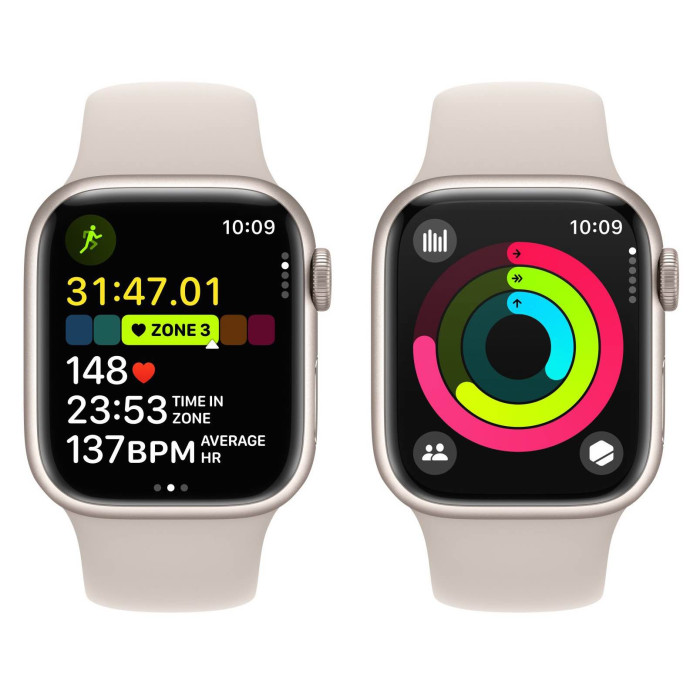 Apple Watch S9 45mm Starlight, Starlight Sport Band (M/L), LTE