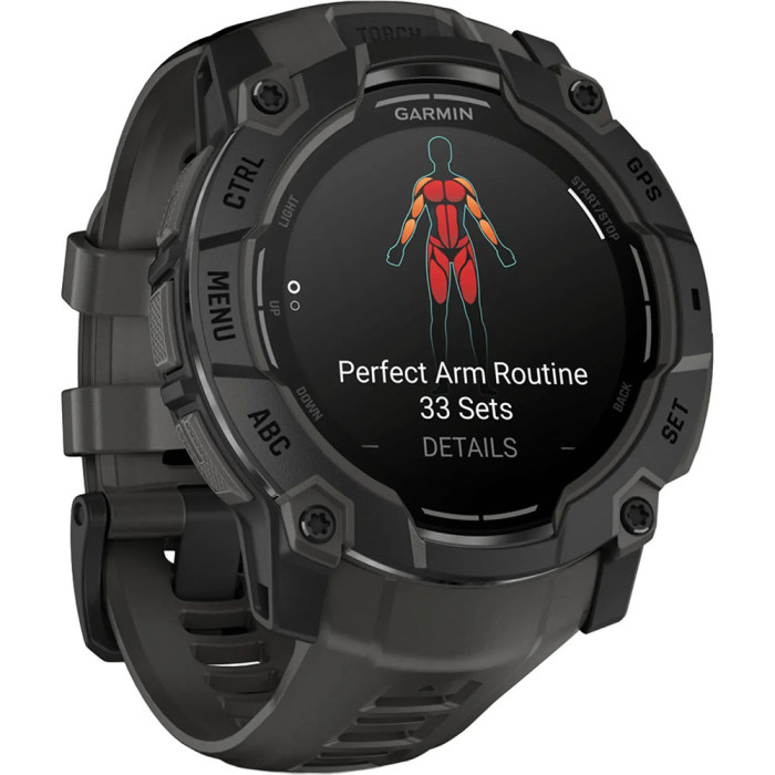 Смарт-годинник Garmin Instinct 3 50mm AMOLED Black with Charcoal Band