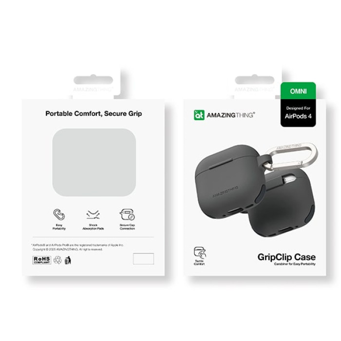 Чохол для Apple AirPods 4 / 5 - AmazingThing Omni GripClip Case, Titan Black